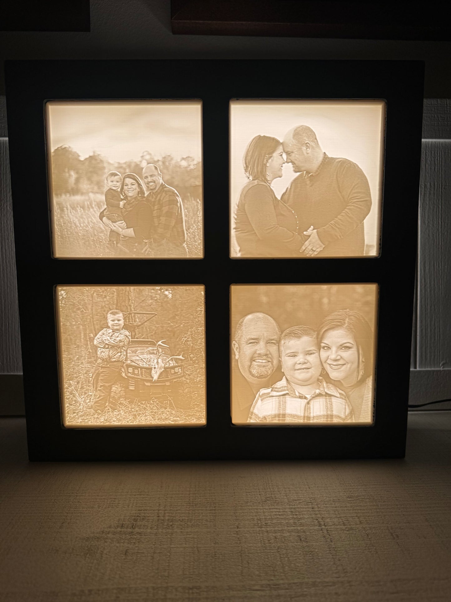 Four Picture Lighted Window Frame