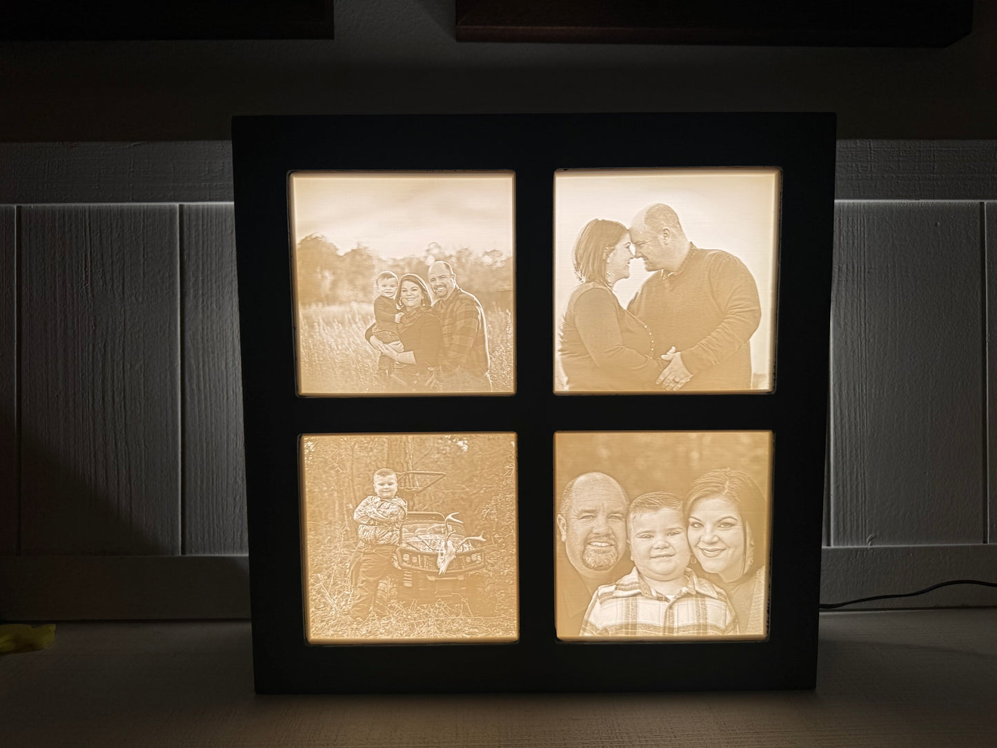 Four Picture Lighted Window Frame