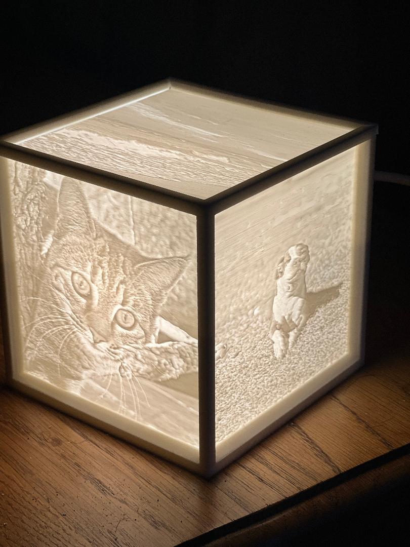 Custom 3D Printed Lithophane Light Box